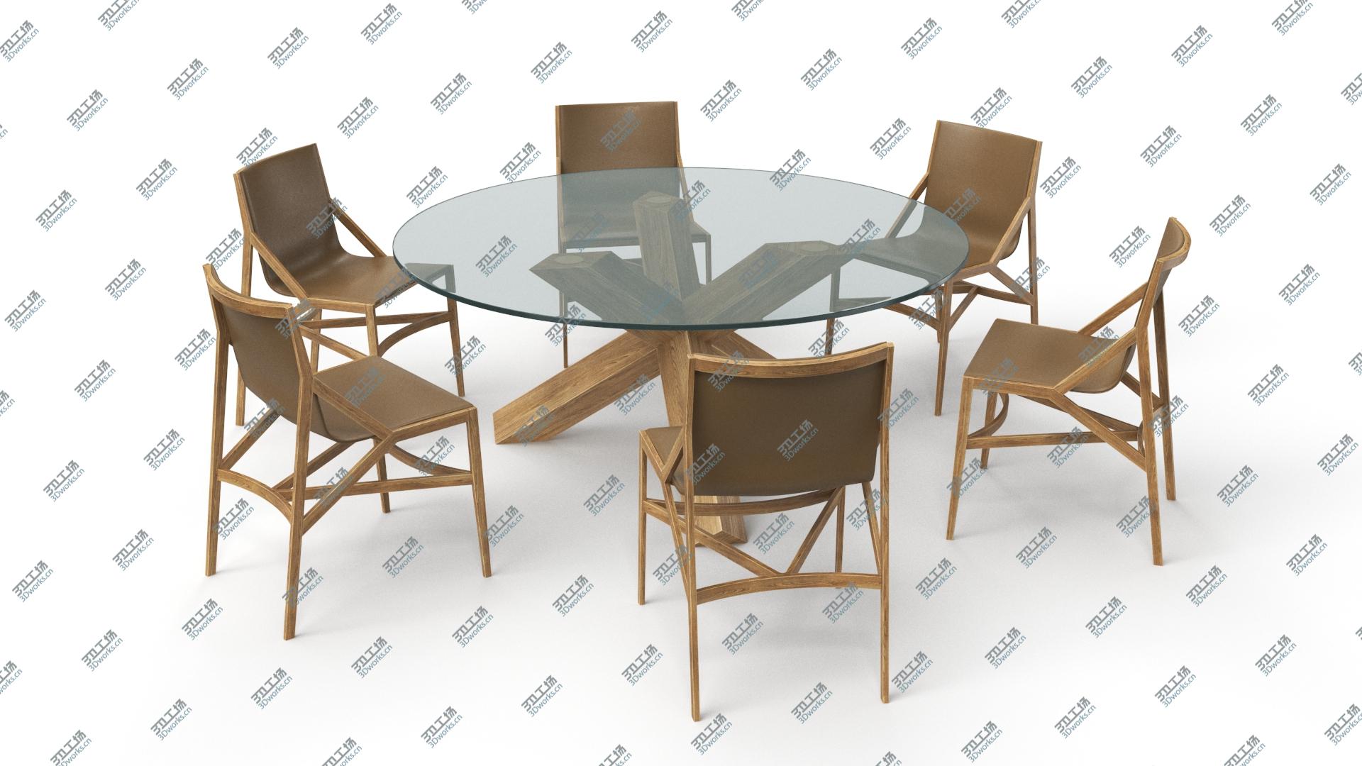 images/goods_img/2021040233/Cassina Dining Table Chair Set Oak Glass Brown 3D model/1.jpg